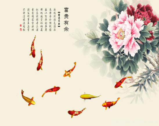 招财吉祥物--九鱼图