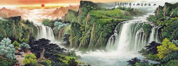 风水山水画客厅