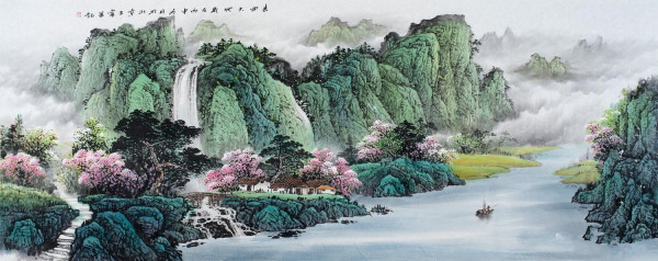 风水山水画客厅