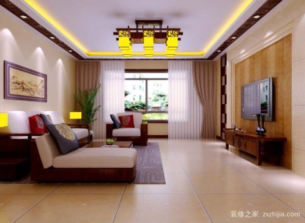 简约中式客厅效果图