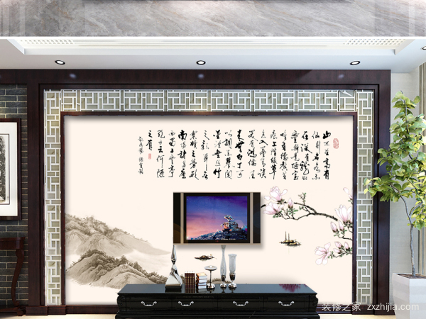 新中式背景墙