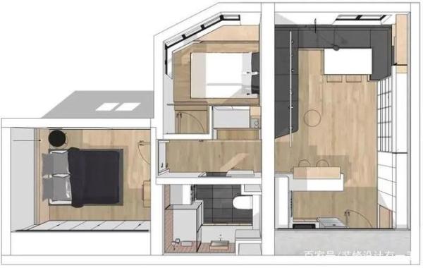 55㎡小户型一室变两居，全屋全收纳，客厅猫洞+影院，这设计可以