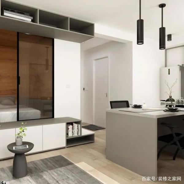 40㎡小户型设计，入门就是衣帽间，把地抬高造卧室，餐厅好高级