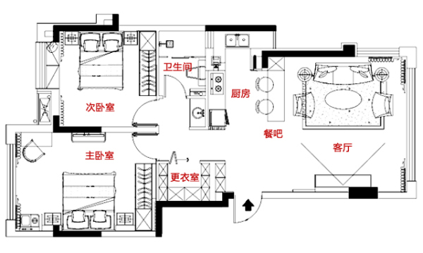 98平两居室，轻奢新美式，时尚摩登，年轻人好喜欢