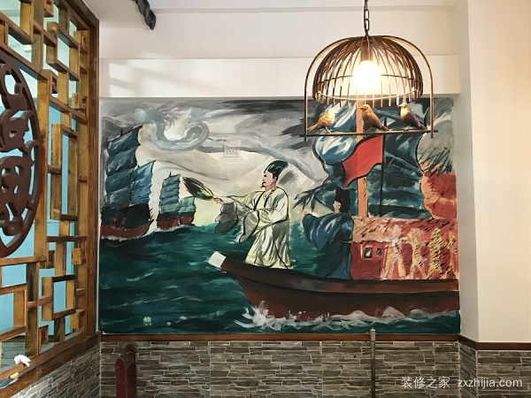 餐厅墙绘