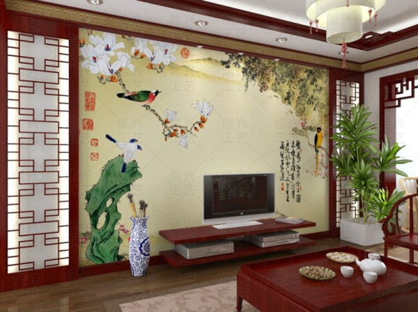 现代简约电视背景墙纸壁画