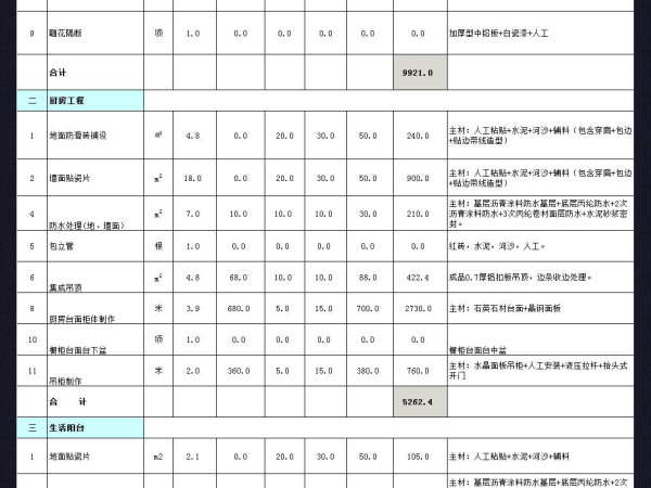 家装报价单