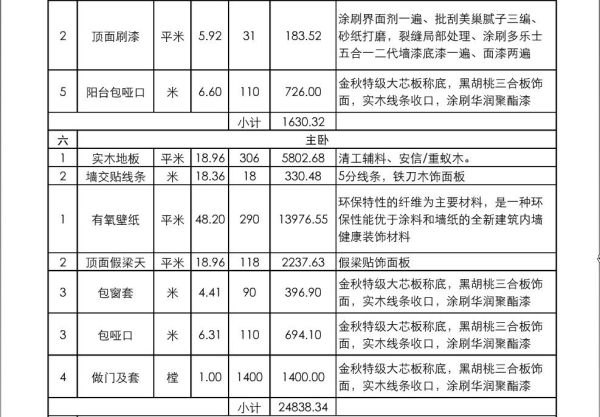 家装报价单