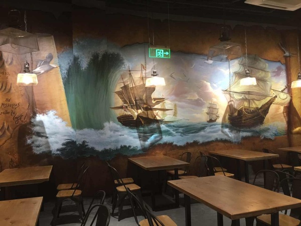 餐厅墙绘