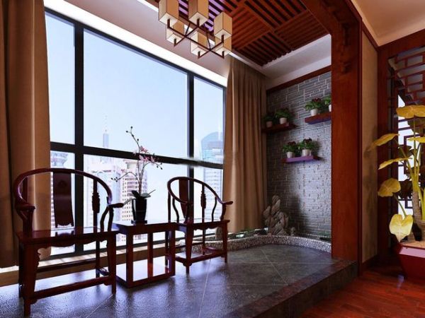 休闲阳台装修中式